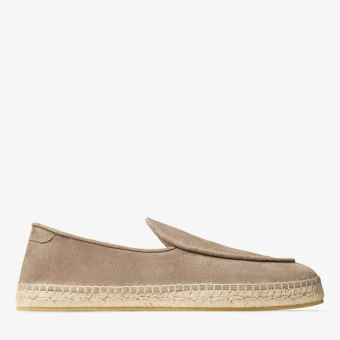Shenton Espadrille Stone Velvet Suede Espadrilles