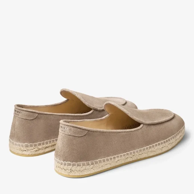Shenton Espadrille Stone Velvet Suede Espadrilles
