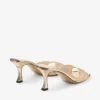 Skye 70 Gold Illusion Crystal Mesh and Liquid Metal Leather Sandals