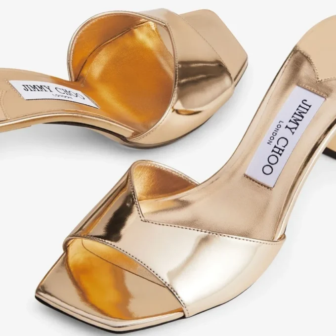 Skye 70 Gold Metallic Leather Sandals