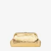 Skylar Gold Candy Wrap Leather Clutch with Square Jc Clasp