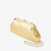 Skylar Gold Candy Wrap Leather Clutch with Square Jc Clasp
