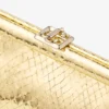 Skylar Gold Candy Wrap Leather Clutch with Square Jc Clasp