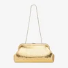 Skylar Gold Candy Wrap Leather Clutch with Square Jc Clasp