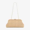 Skylar Natural Fine Raffia Clutch Bag with Square Jc Clasp