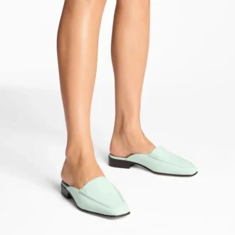 Slide Mint Nubuck Leather Mule
