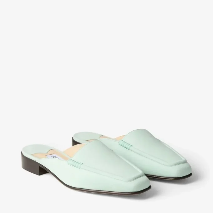 Slide Mint Nubuck Leather Mule