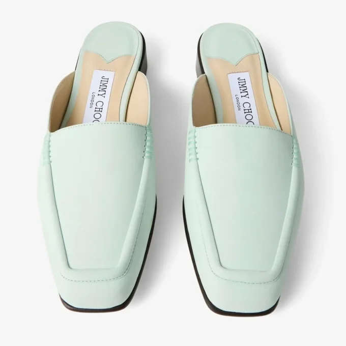 Slide Mint Nubuck Leather Mule
