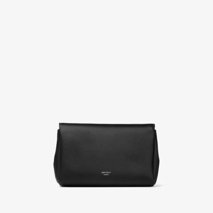 Soft Bow Mini Bag Black Satin Mini Bag with Crystal Bow