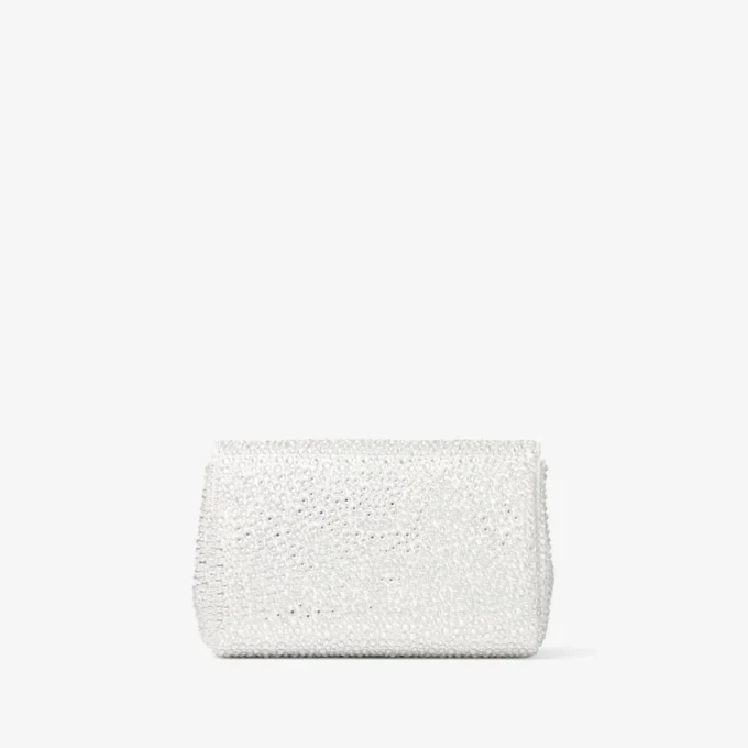Soft Bow Mini Bag Ivory Satin Mini Bag with Crystal Bow