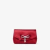 Soft Bow Mini Bag Ruby Red Satin Mini Bag with Crystal Bow