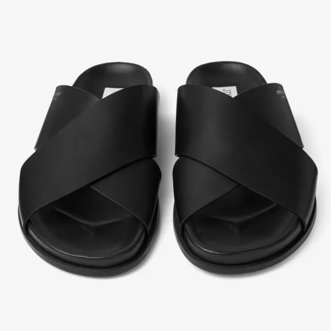 Sol Slide Black Vachetta Leather Slides