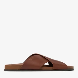 Sol Slide Cigar Vachetta Leather Slides