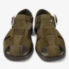 Sol Slide Moss Green Velvet Suede Sandals