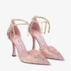 Stevie 100 Silky Blush Satin Crystal Pumps