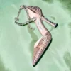 Stevie 100 Silky Blush Satin Crystal Pumps
