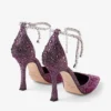 Stevie 100 Winter Bloom and Violet Orchid Mix Satin Pumps with Degrade Crystal