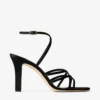 Strappy Black Satin Sandal