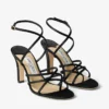 Strappy Black Satin Sandal