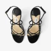 Strappy Black Satin Sandal