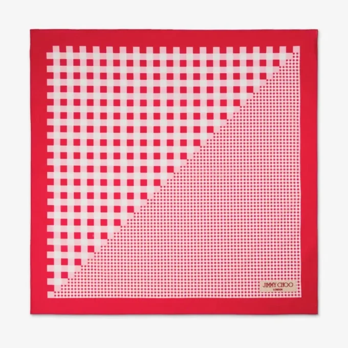 Sula Bandana Ruby Red Mix Gingham Print Cotton Bandana