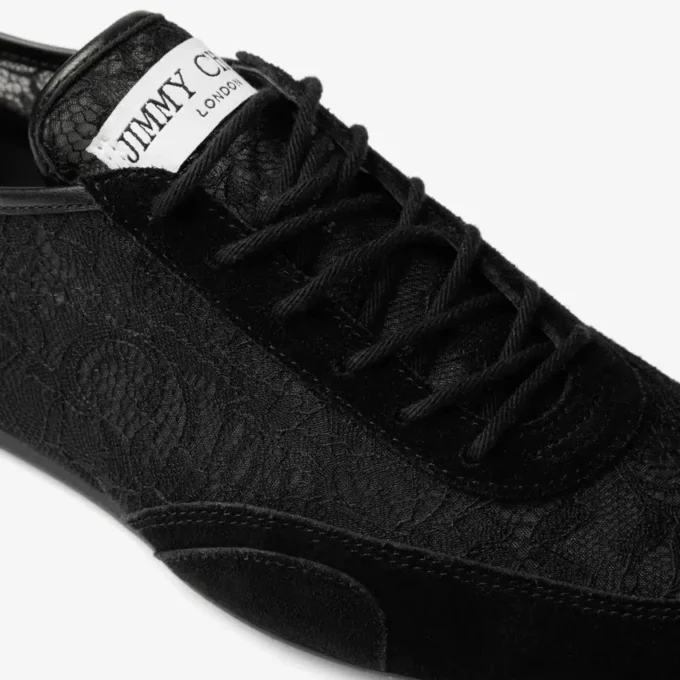 Sunny F Black Leather Mix and Jimmy Choo Lace Low Top Trainers