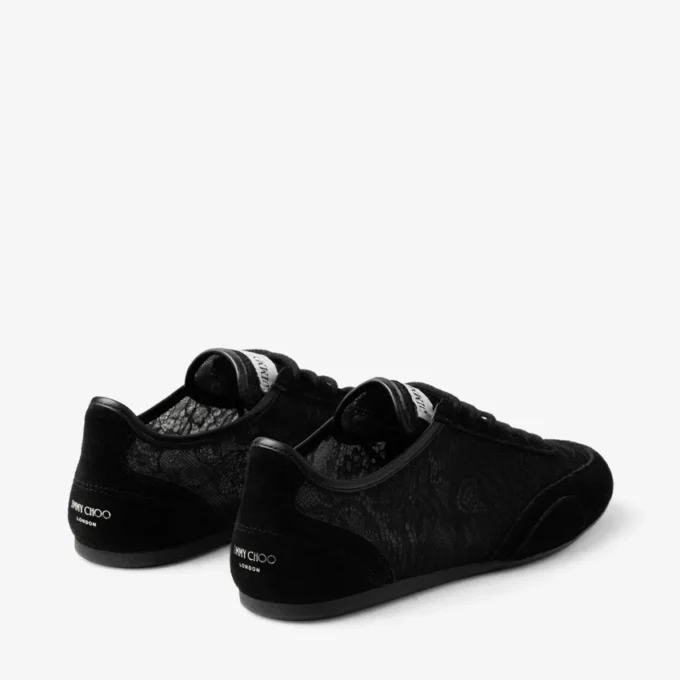 Sunny F Black Leather Mix and Jimmy Choo Lace Low Top Trainers