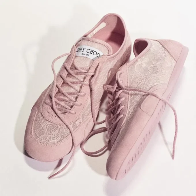 Sunny F Rose Leather Mix and Jimmy Choo Lace Low Top Trainers