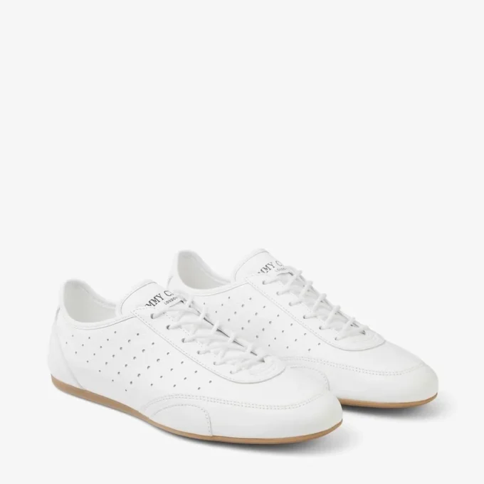Sunny F White and Gum Leather Mix Low Top Trainers