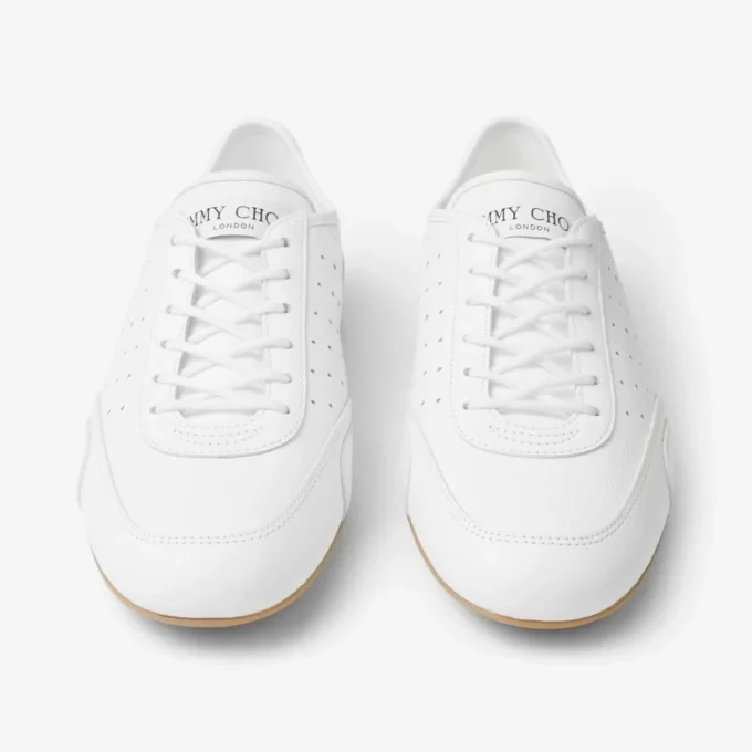 Sunny F White and Gum Leather Mix Low Top Trainers