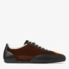 Sunny M Bronze Mix Leather and Velvet Low Top Trainers