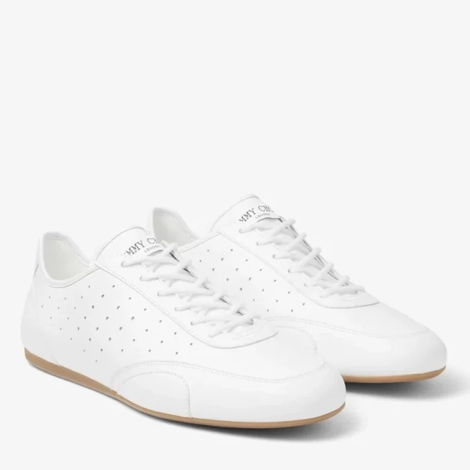 Sunny M White and Gum Leather Mix Low Top Trainers