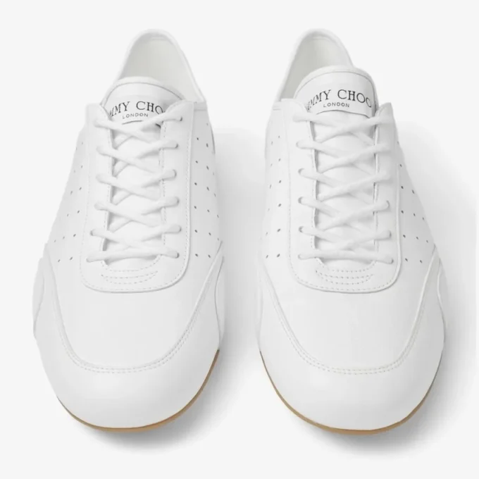 Sunny M White and Gum Leather Mix Low Top Trainers