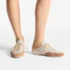 Sunny Mule F Latte and Toffee Leather Mix and Diamond Mesh Low Top Trainers