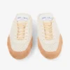 Sunny Mule F Latte and Toffee Leather Mix and Diamond Mesh Low Top Trainers