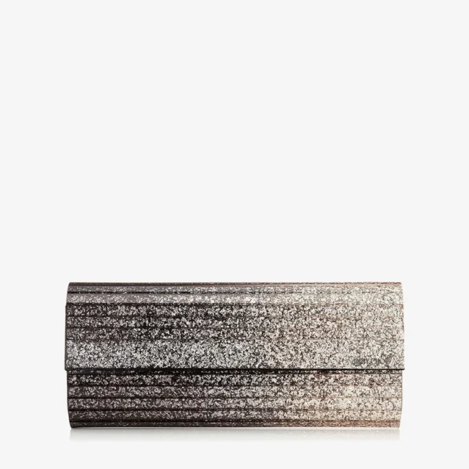 Sweetie Black and Champagne DéGradé Glitter Acrylic Clutch Bag