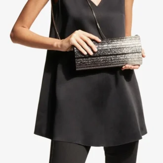 Sweetie Black and Champagne DéGradé Glitter Acrylic Clutch Bag