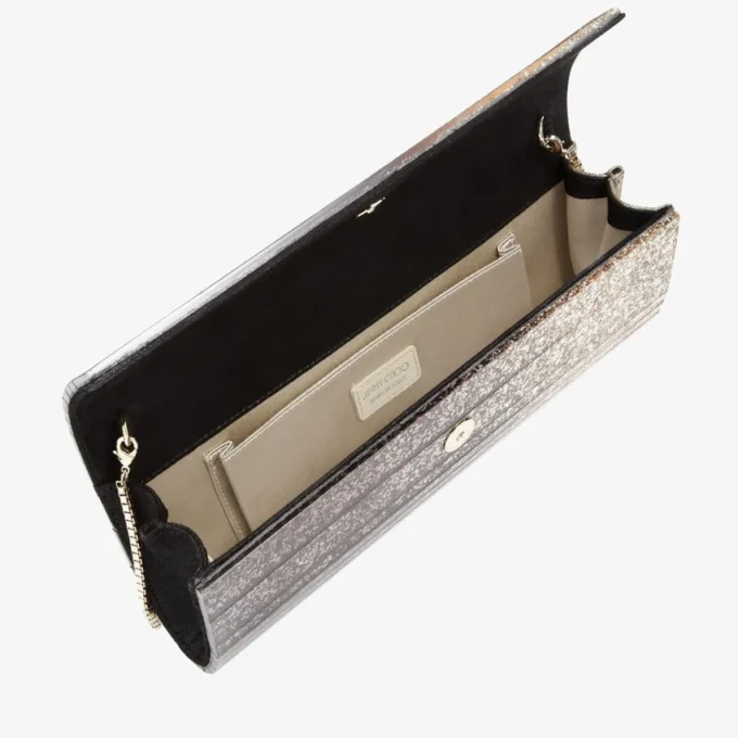 Sweetie Black and Champagne DéGradé Glitter Acrylic Clutch Bag