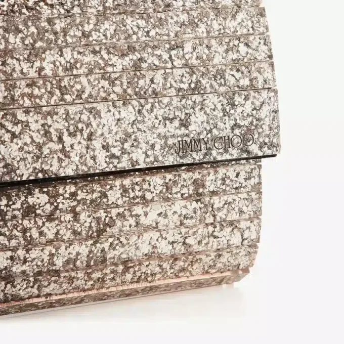 Sweetie Black and Champagne DéGradé Glitter Acrylic Clutch Bag