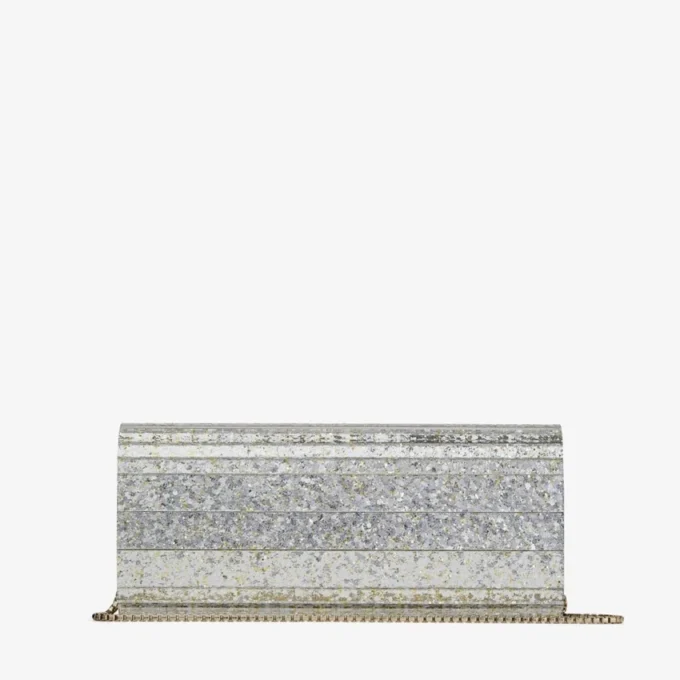 Sweetie Champagne Coarse Glitter Acrylic Clutch Bag