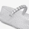 The Jelly Clear Jelly Ballerina Flats with Crystal Embellishment