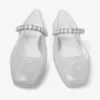 The Jelly Clear Jelly Ballerina Flats with Crystal Embellishment