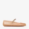 The Jelly Light Toffee Jelly Ballerina Flats with Crystal Embellishment