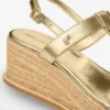 Theia Wedge 60 Gold Metallic Leather Wedge Sandals