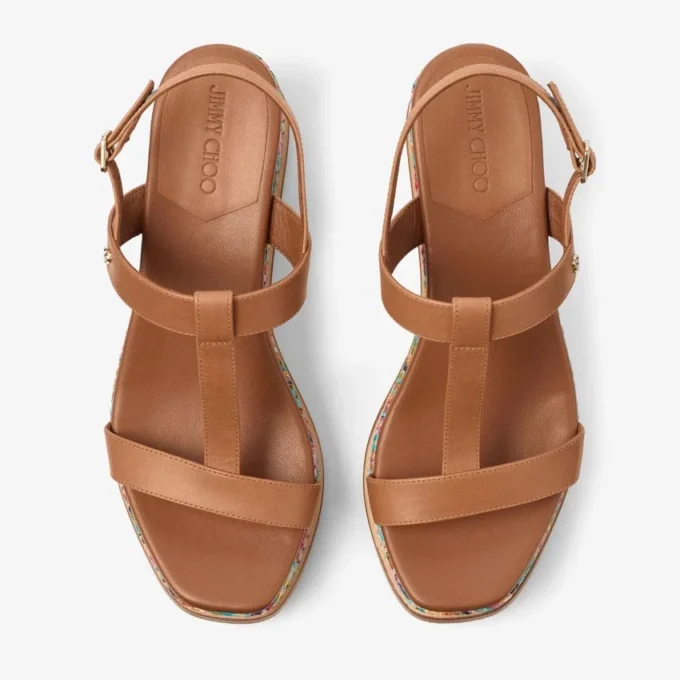 Theia Wedge 60 Multi Chevron Raffia Sandal Wedges