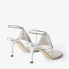 Thong Metallic Nappa Leather Sandal with Metal Mesh