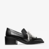 Tylor 60 Black Soft Box Calf Loafers with Crystal Chandelier