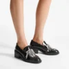 Tylor 60 Black Soft Box Calf Loafers with Crystal Chandelier