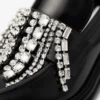 Tylor 60 Black Soft Box Calf Loafers with Crystal Chandelier