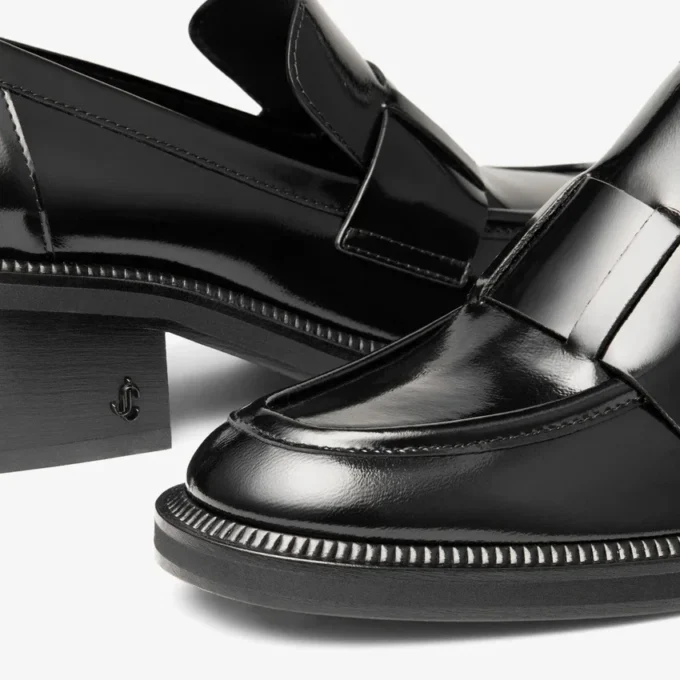 Tylor 60 Black Spazzolato Platform Loafers